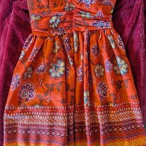 Floral Orange Kids Dress